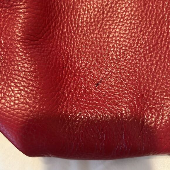 Dooney & Bourke Redish Leather Satchel with Tan Straps and Zipper Pulls EUC - Picture 15 of 17